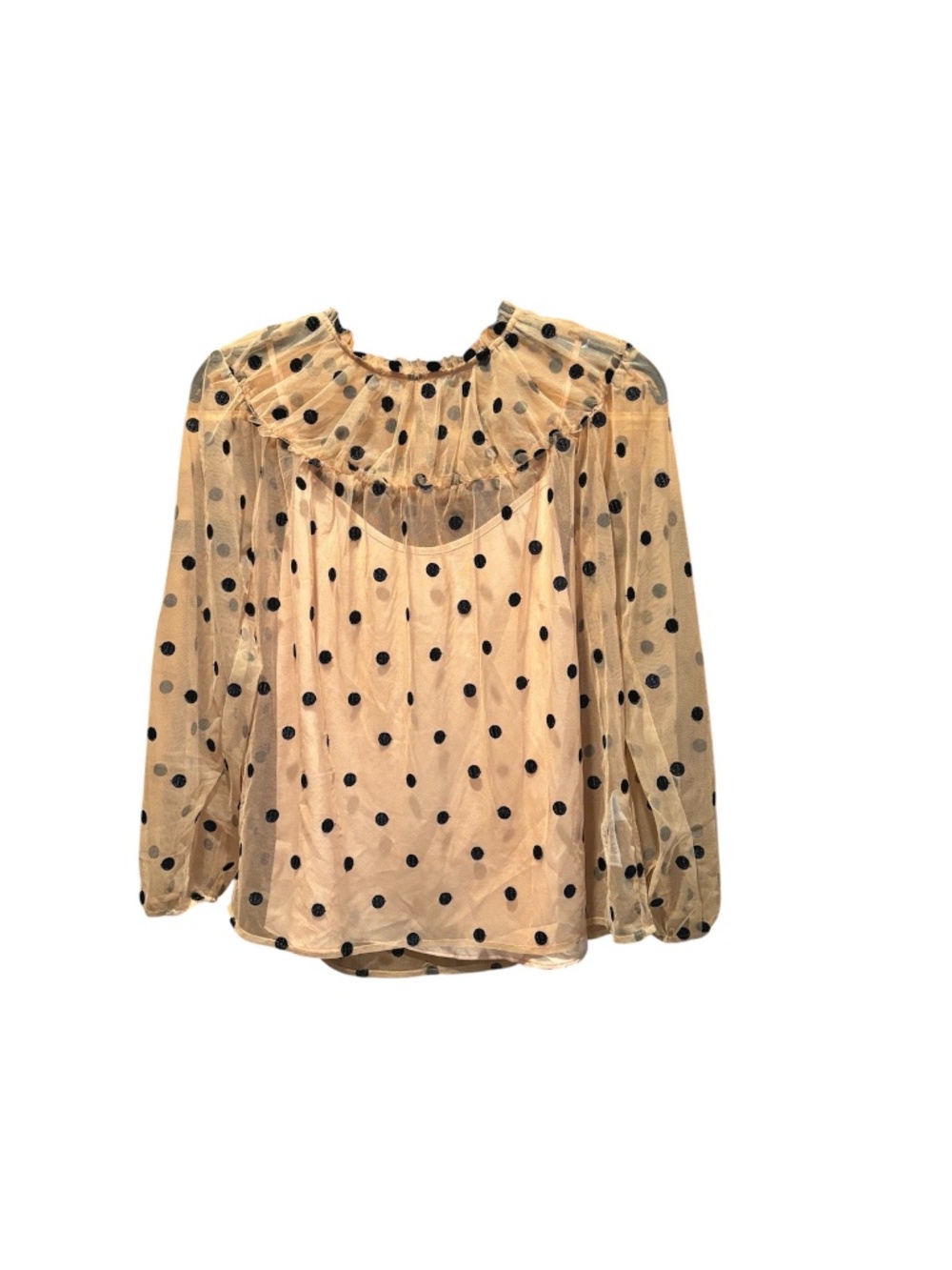 J.Crew Diana Candy Dot Tulle Sheer Blouse XXS NWT